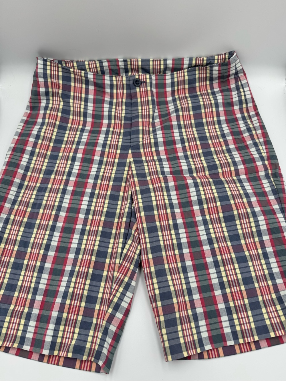 RALPH, Ralph Lauren Women’s Plaid Cotton Blend Shorts - Red, Navy, Yellow, Green